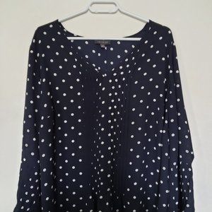 The Limited Navy White Pot-dotted Shirt